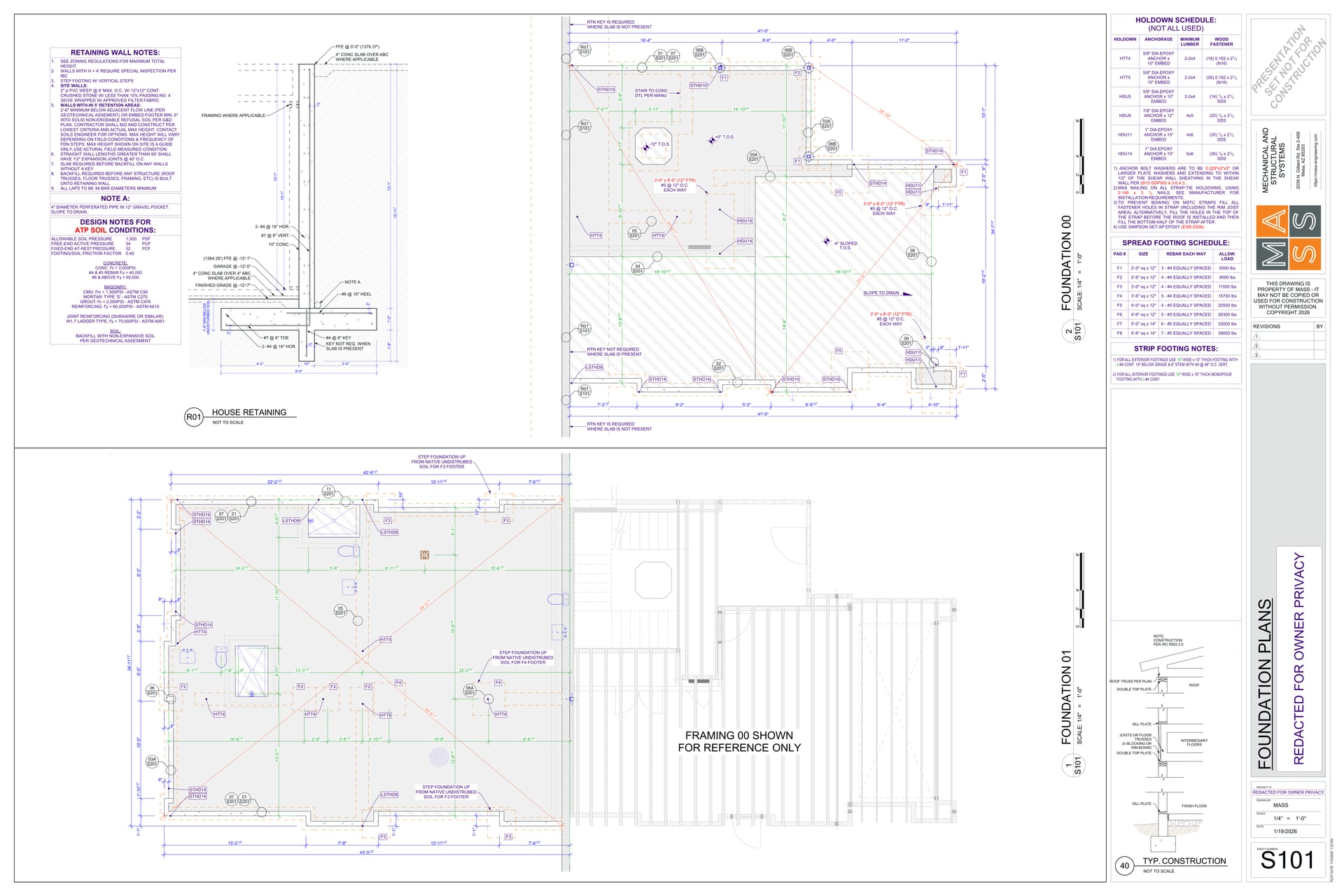 Foundation Plans - Sheet S101